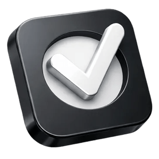 3D checkmark confirmation icon featured on the Falcon Vermothal about page
